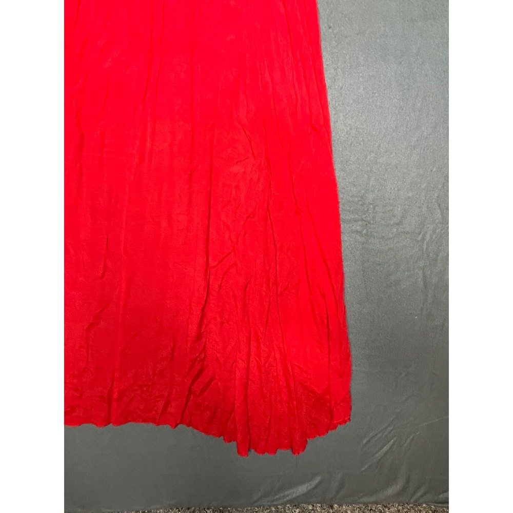 Shasa Red High Low Maxi Skirt Elastic Waist Flowy Asymmetrical Hem Small - Picture 9 of 12